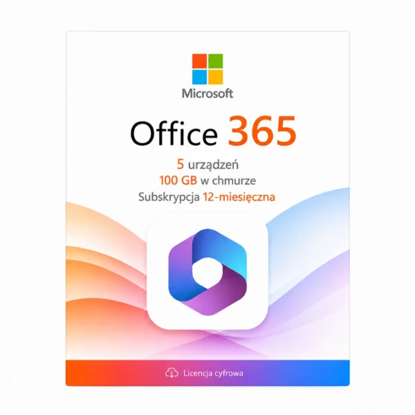 Microsoft Office 365 - Subskrypcja na 12 miesięcy , 5 urządzeń